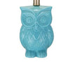 18 Inch Table Lamp with Owl Stand, Set of 2, Ceramic, Aqua Haze Finish By Casagear Home
