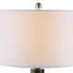 26 Inch Table Lamp LED Night Light Base Empire Shade Silver Gray By Casagear Home BM308947
