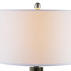 26 Inch Table Lamp, LED Night Light Base, Empire Shade, Silver Gray By Casagear Home