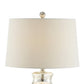 30 Inch Table Lamp with Diamond Textured Base, Set of 2, Glass, Clear By Casagear Home