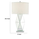 30 Inch Table Lamp Geometric Mirrored Base Set of 2 Glass Clear By Casagear Home BM308949