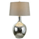 32 Inch Table Lamp with Traditional Base, Empire Shade, Glass, Chrome  By Casagear Home
