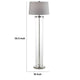 Axie 60 Inch Floor Lamp Clear Glass Stand Empire Shade Metal Nickel By Casagear Home BM308954