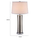 29 Inch Table Lamp Empire Shade Set of 2 Glass Clear Smoke Gray By Casagear Home BM308956