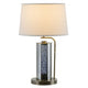 29 Inch Table Lamp with LED Night Light Stand Glass Antique Brass By Casagear Home BM308959