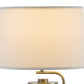 29 Inch Table Lamp with LED Night Light Stand, Glass, Antique Brass By Casagear Home