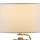 29 Inch Table Lamp with LED Night Light Stand Glass Antique Brass By Casagear Home BM308959