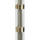 Kria 60 Inch Floor Lamp Clear Glass Stand Metal Bands Antique Brass By Casagear Home BM308961