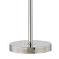 Aimy 27 Inch Table Lamp, LED Glass Shade, Metal, Chrome and White Finish By Casagear Home