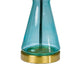 Elma 24 Inch Table Lamp Set of 2 Hourglass Stand Gold Trim Glass Blue By Casagear Home BM308966