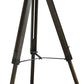 55 Inch Floor Lamp with Tripod Legs, Spotlight Design, Wood, Black Finish By Casagear Home