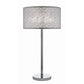 27 Inch Table Lamp with Metal and Fabric Shade, 
Sleek Chrome Finish By Casagear Home