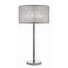 27 Inch Table Lamp with Metal and Fabric Shade, 
Sleek Chrome Finish By Casagear Home