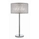 27 Inch Table Lamp with Metal and Fabric Shade, 
Sleek Chrome Finish By Casagear Home