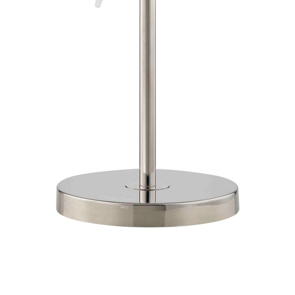 29 Inch Table Lamp, LED Pinwheel Shades, Metal, Acrylic, Sand Chrome 
 By Casagear Home