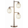 Fern 31 Inch Table Lamp with 3 Orb Shades, Metal, Sand Chrome Finish By Casagear Home