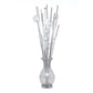 63 Inch Floor Lamp, Flower Vase Design, Wire Base, Metal, Chrome Finish By Casagear Home