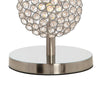 26 Inch Table Lamp with 3 Crystal Rounds Shades, Sand Chrome Finished Metal By Casagear Home