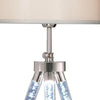 28 Inch Table Lamp, LED Tripod Base, Acrylic and Sand Chrome Finished Metal By Casagear Home