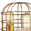 16 Inch Table Lamp, Vintage Caged Dome Shade, Metal Frame, Classic Gold By Casagear Home