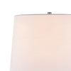 27 Inch Table Lamp Tapered Drum Fabric Shade Modern Metal Base Silver By Casagear Home BM308992