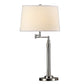31 Inch Table Lamp Set of 2, Empire Fabric Shade, Modern Nickel Base By Casagear Home