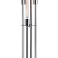 59 Inch Floor Lamp, 4 LED Lights, Metal Round Base, Glossy Nickel Finish By Casagear Home