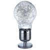 Zoom 21 Inch Table Lamp, Globe Glass Shade with a Bulb Design, Chrome By Casagear Home