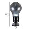 Zoom 21 Inch Table Lamp, Globe Glass Shade, Bulb Design, Nickel, Dark Gray By Casagear Home