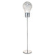 Zoom 66 Inch Floor Lamp, Globe Glass Shade in a Bulb Design, Silver By Casagear Home