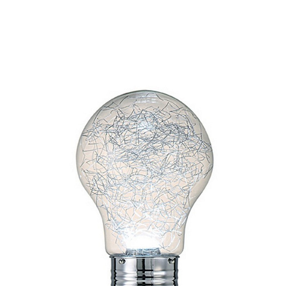 Zoom 66 Inch Floor Lamp Globe Glass Shade in a Bulb Design Silver By Casagear Home BM309003