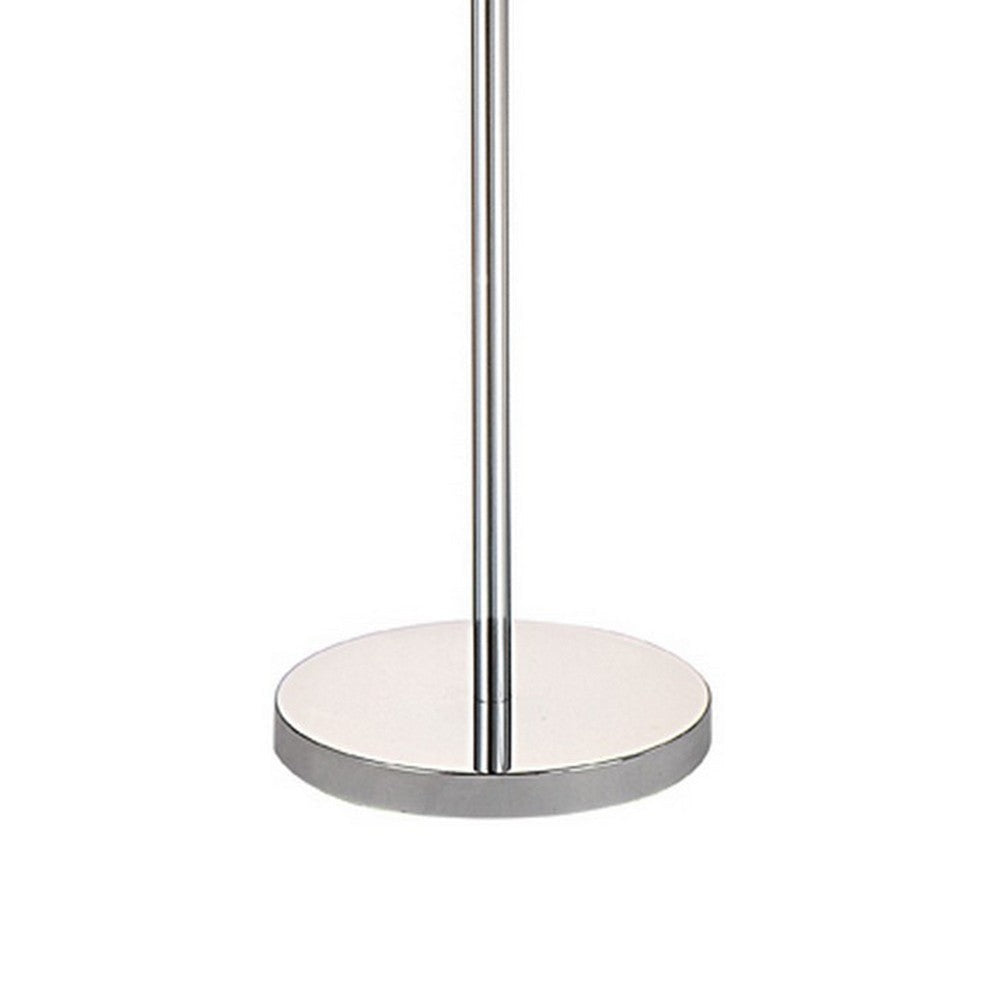 Zoom 66 Inch Floor Lamp Globe Glass Shade in a Bulb Design Silver By Casagear Home BM309003
