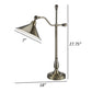 28 Inch Table Lamp, Classic Cone Shape Metal Shade, Antique Rustic Brass By Casagear Home