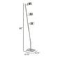 60 Inch Floor Lamp, 3 Drum Metal Shades, Modern Style, Silver Frame By Casagear Home