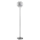 Cue 72 Inch Floor Lamp, Globe Shade, Nickel Metal Frame, Round Base By Casagear Home