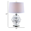 Cue 25 Inch Table Lamp, Empire Fabric Shade, Accent Nickel Round Base By Casagear Home