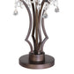35 Inch Table Lamp, Empire Fabric Shade, Crystal, Antique Bronze Base By Casagear Home