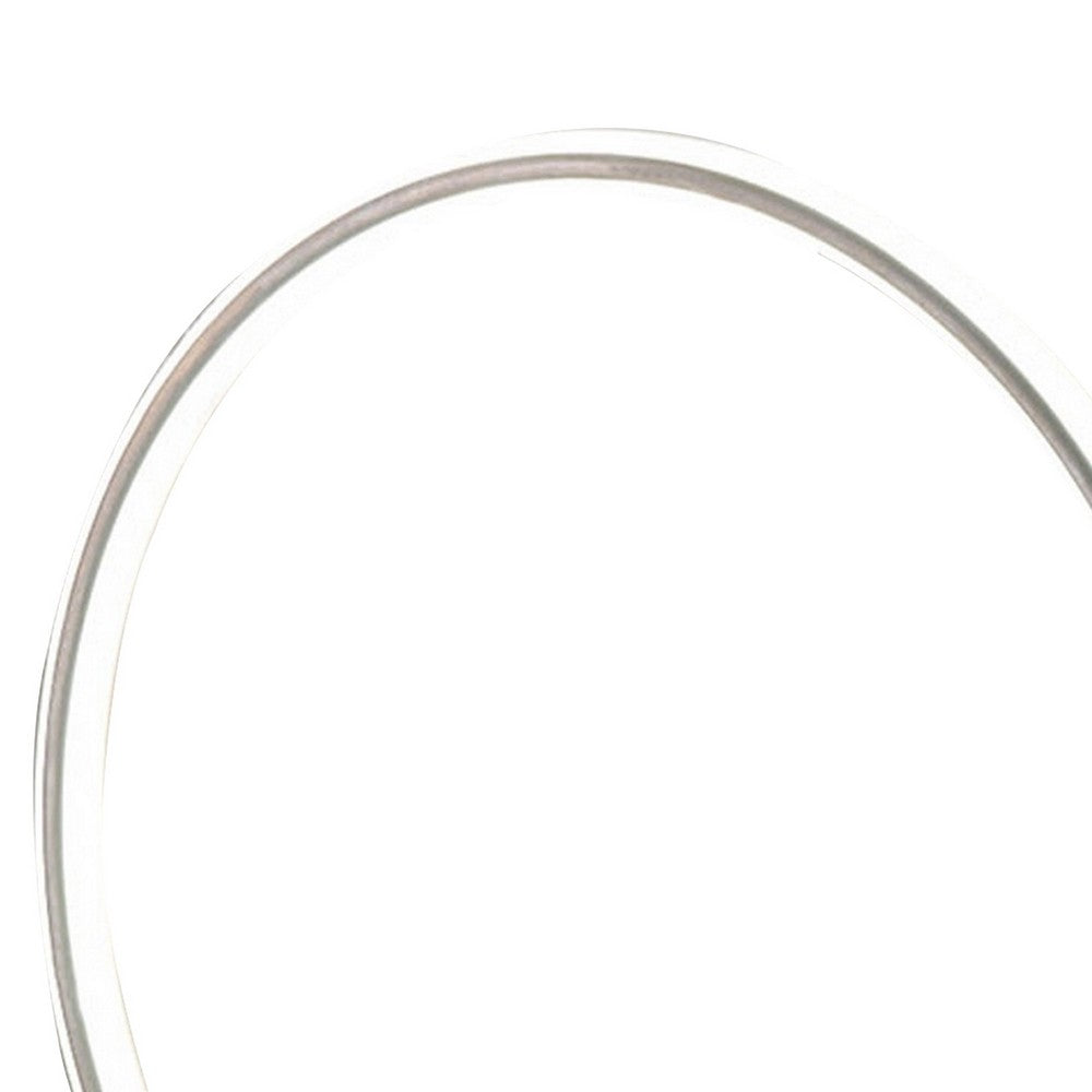 Sine 21 Inch Table Lamp, Modern Circle Ring LED, Sleek Silver Metal Base By Casagear Home