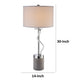 30 Inch Table Lamp White Drum Fabric Shade Modern Round Chrome Base By Casagear Home BM309022