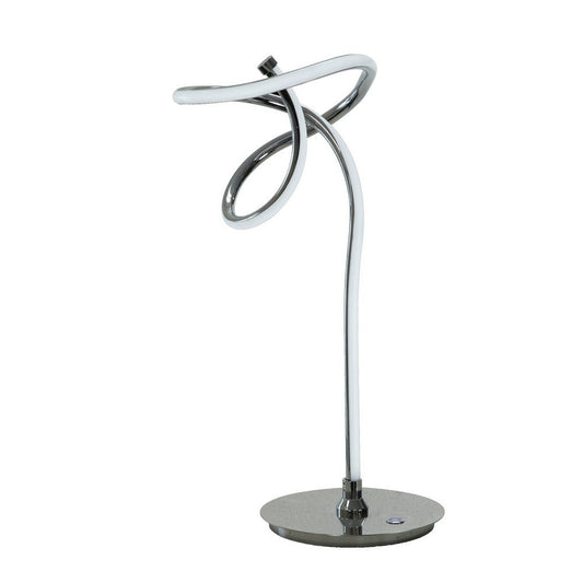Sea 22 Inch Table Lamp, Accent Twisted LED Light, Modern Style, Chrome Base By Casagear Home