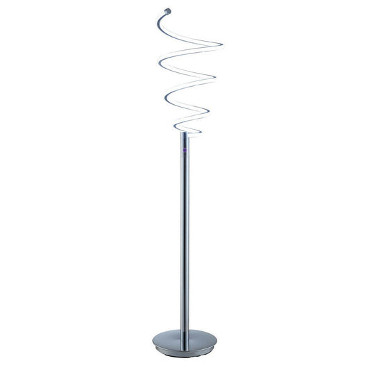 Sun 58 Inch Floor Lamp, Accent Twisted Modern Design, LED Chrome Base By Casagear Home