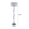 Jame 59 Inch Floor Lamp Drum Shade Accent Round Metal Base Chrome By Casagear Home BM309036