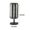 Pin 14 Inch Table Lamp, Accent Cylinder Metal Shade, Round Base, Black By Casagear Home