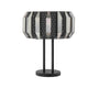 Pin 21 Inch Table Lamp, Wide Drum Metal Shade, Accent Round Base, Black By Casagear Home