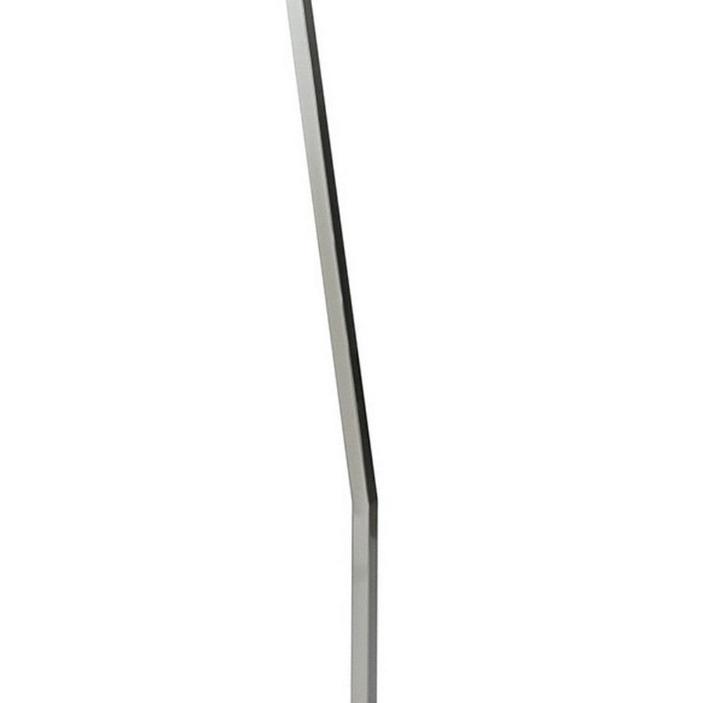 60 Inch Floor Lamp 3 Dome Glass Shades Accent Square Metal Base Nickel By Casagear Home BM309045