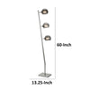 60 Inch Floor Lamp 3 Dome Glass Shades Accent Square Metal Base Nickel By Casagear Home BM309045