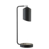 20 Inch Table Lamp, Wireless Charging, Dome Metal Shade, Matte Black By Casagear Home