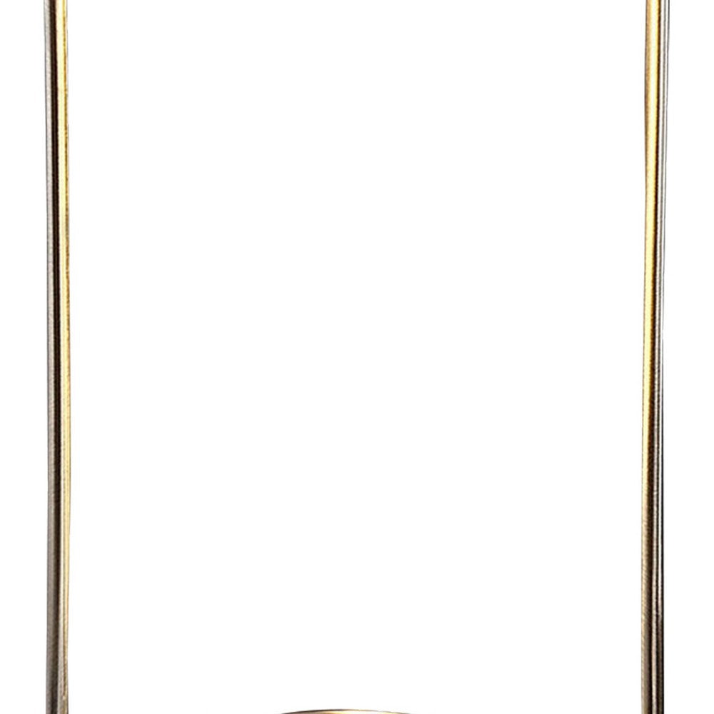 Gizo 21 Inch Table Lamp, LED Light, Wireless Charging, Metal Base, Brass By Casagear Home