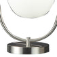 Raze 17 Inch Table Lamp, LED Light, Modern Globe Shade, Metal Body, Silver By Casagear Home