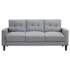 Bow 77 Inch Sofa, Grid Tufted Back, Track Arms, Self Welt Trim, Gray By Casagear Home